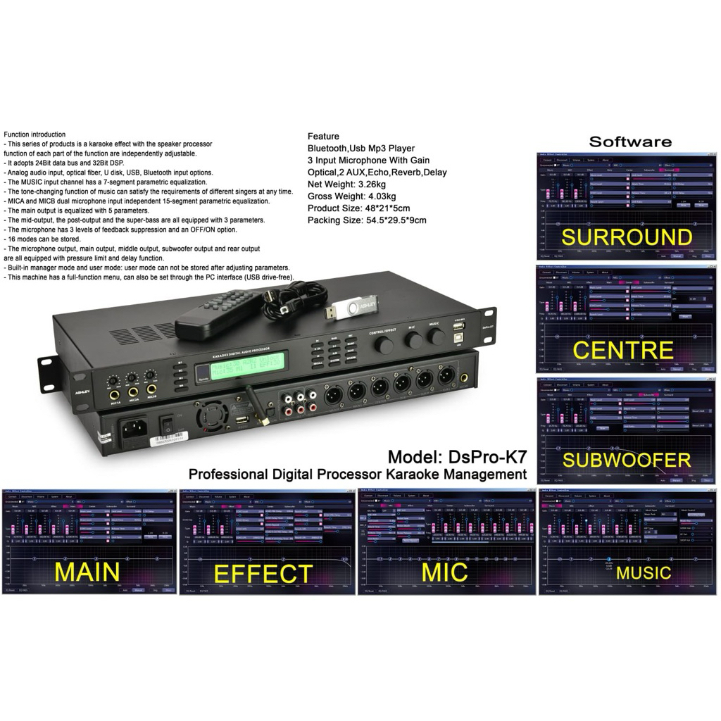 prosesor ashley dspro k7 original bluetooh ASHLEY K7