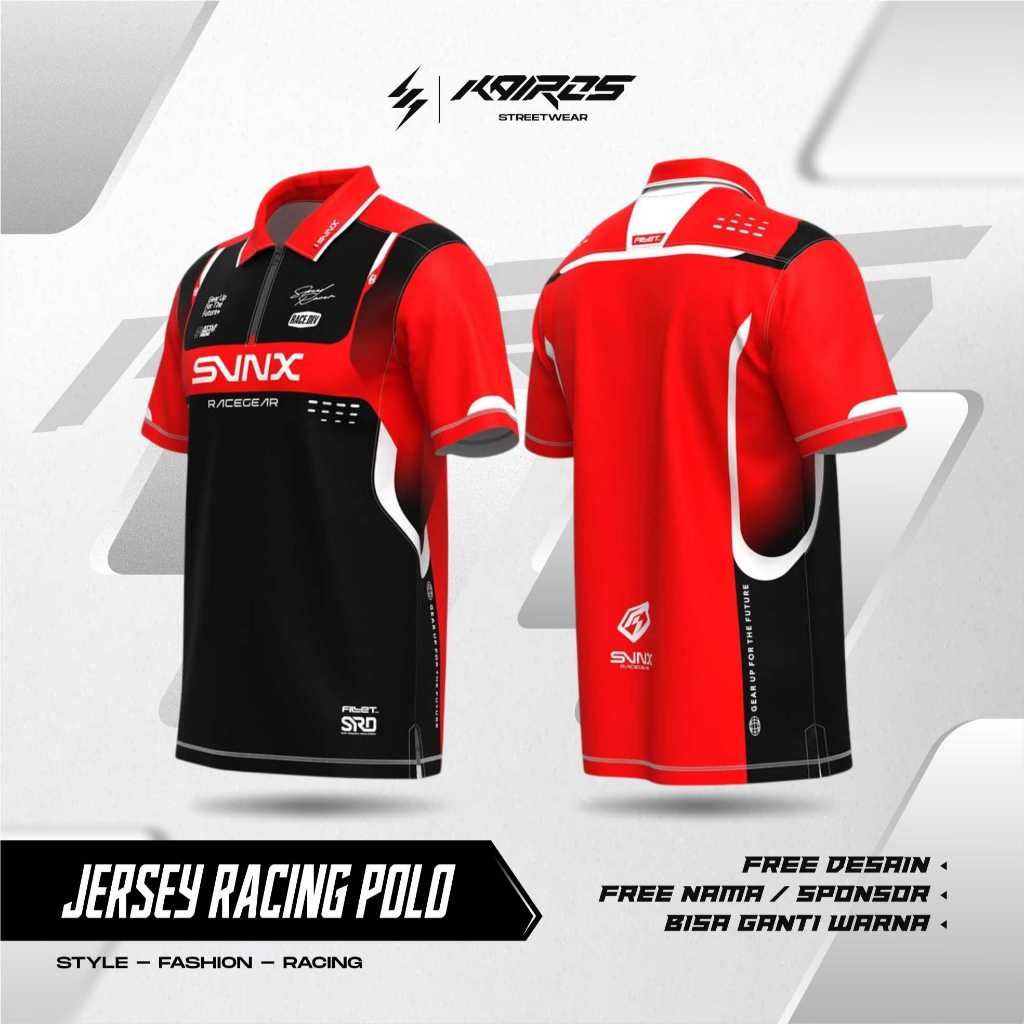 JERSEY RACING Kaos Kerah Polo Custom Full Printing