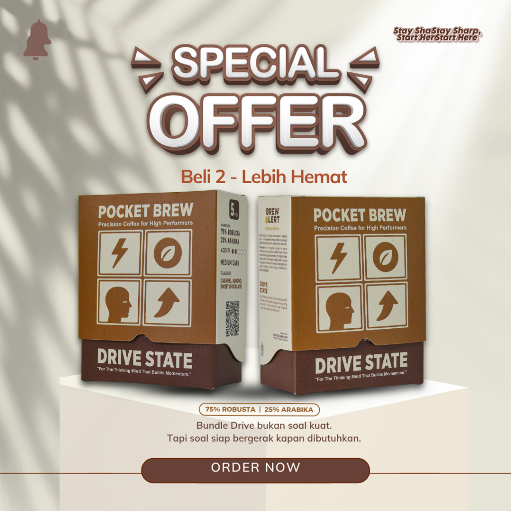 Kopi Drip Bag Robusta Blend – Drive State 75% Robusta 25% Arabica Siap Seduh