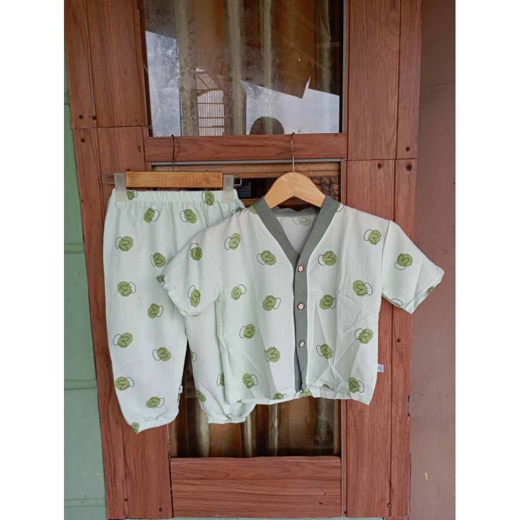 Preloved new piyama kancing setelan baju tidur model kimono anak perempuan laki-laki