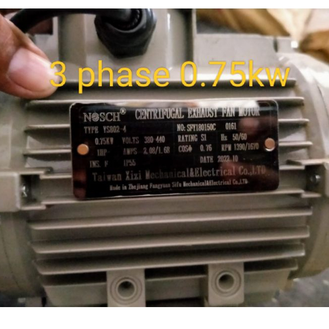 dinamo nosch 3 phase 0.75KW 1HP motor mesin blower boxfan exhaust angin kandang ternak ayam
