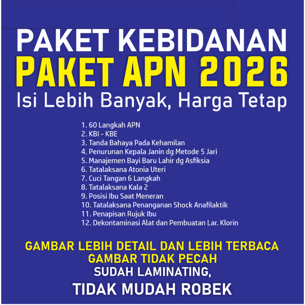 Paket Poster APN Terlengkap 2026 | Poster Kebidanan Kesehatan, Asuhan Persalinan Bidan Terbaru