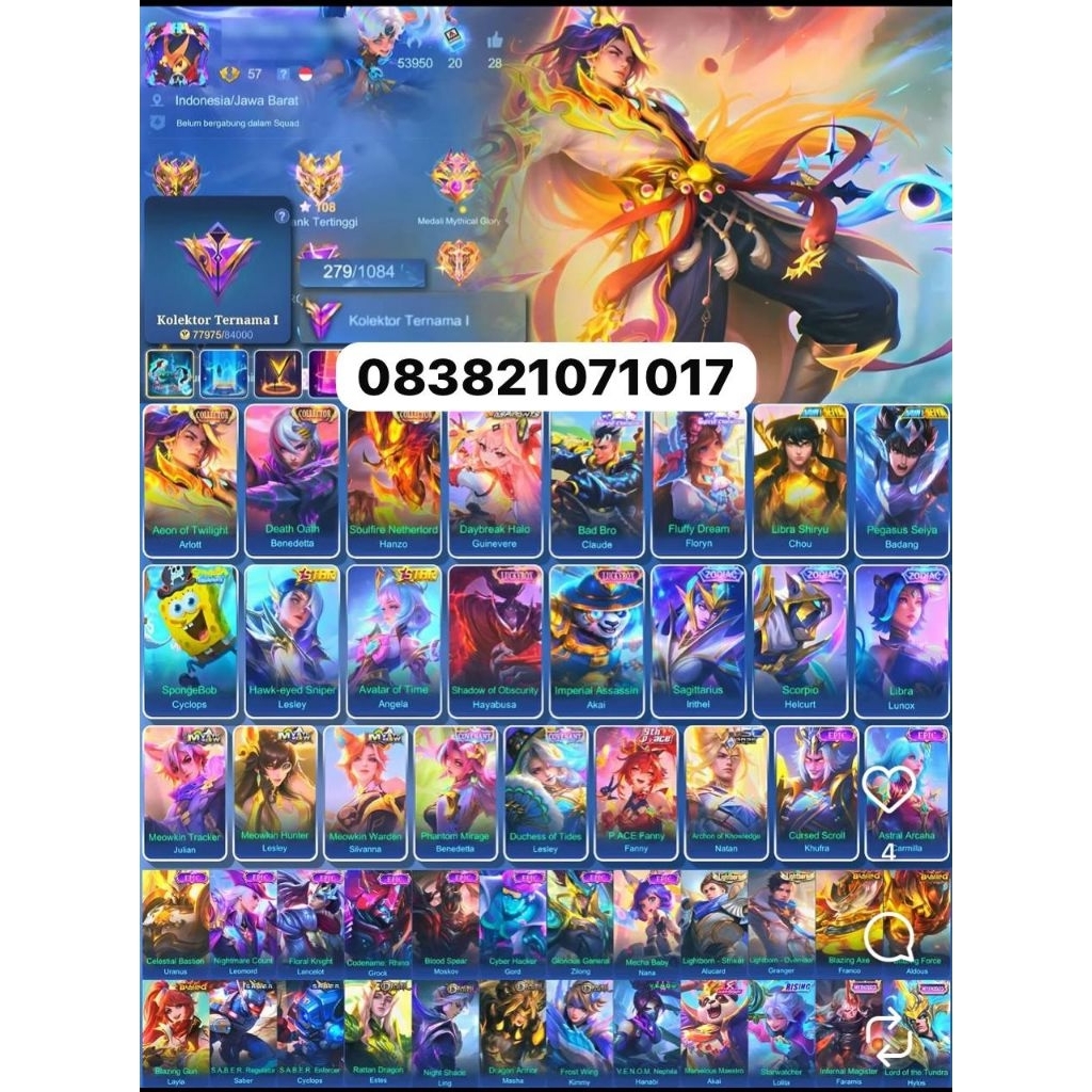 jual akun ml sultan terpercaya mumer