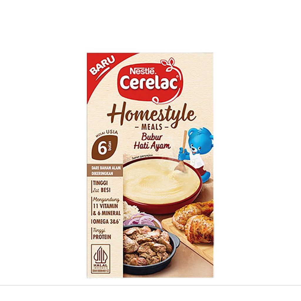 CERELAC Homestyle Meals 100 gr Bubur Bayi MPASI 6 dan 8 Bulan | beras merah wortel brokoli ayam toma