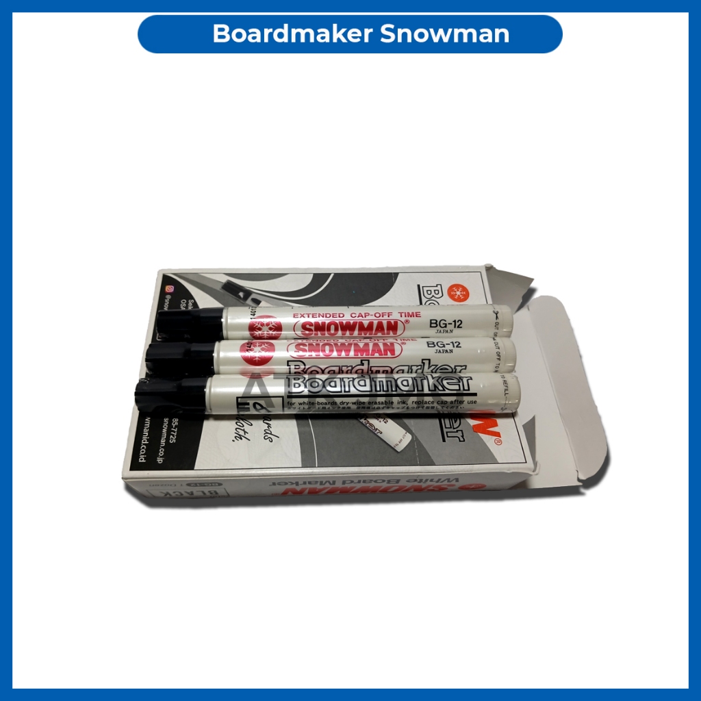 1 Pack Spidol Papan Tulis Snowman HItam