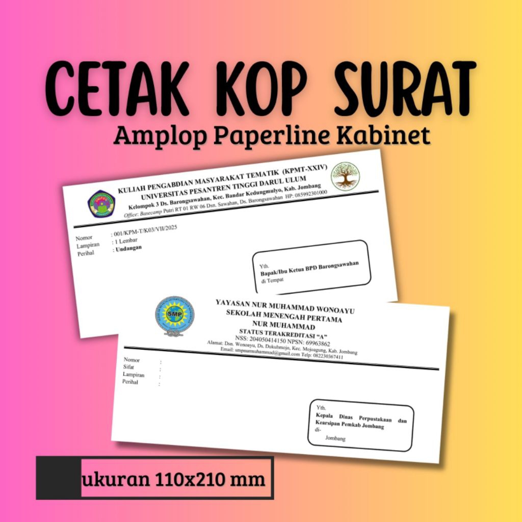 Kop Amplop Custom Murah dan Tebal