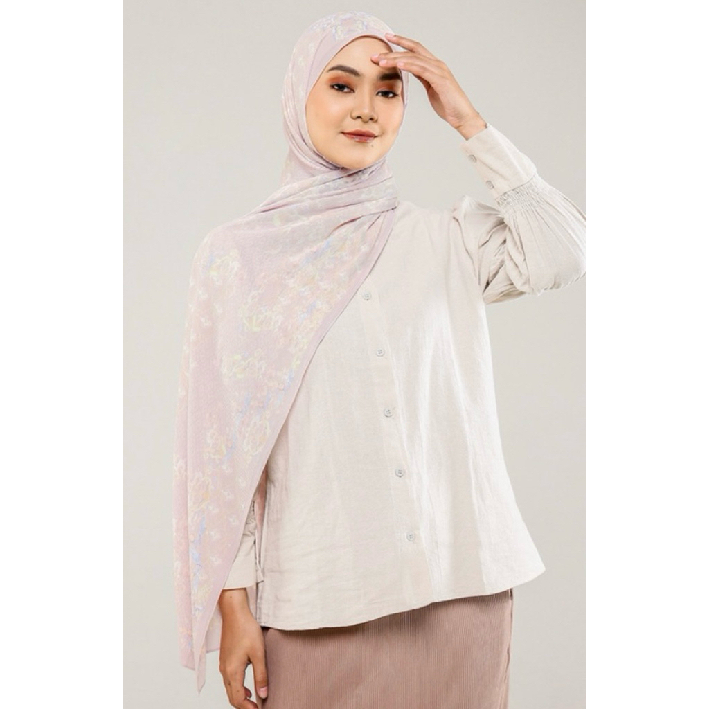 New the granada pleated shawl pink mist idr.425.000 bs button scarves
