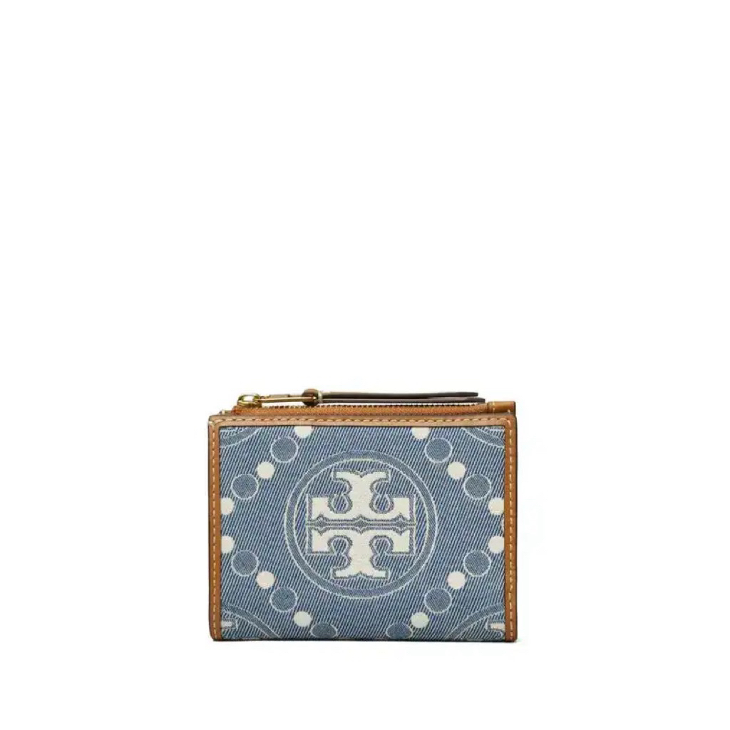 Tebe T Monogram Jacquard Bifold Wallet - Denim