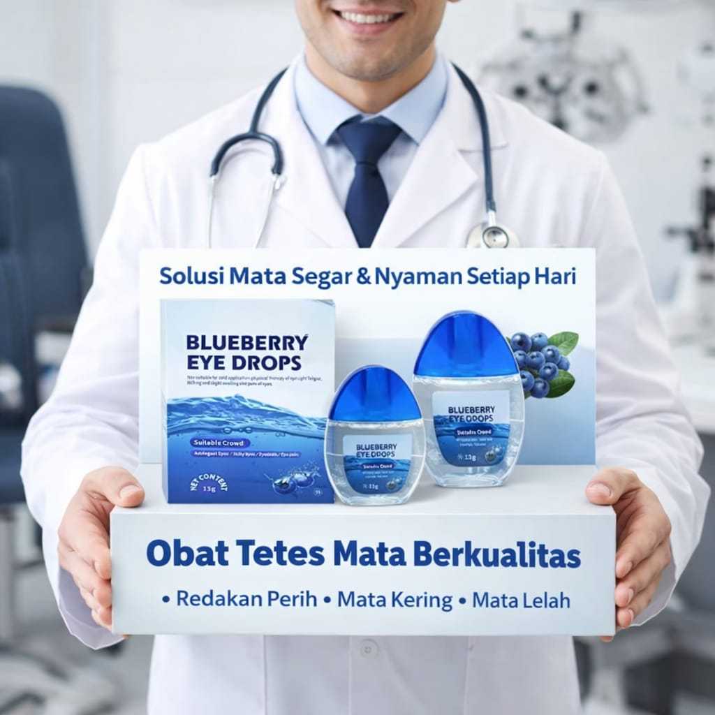 Eye Drops Blueberry Original Obat Tetes Mata Berlemak Kekuningan Penyakit Pterigium Katarak Glukoma