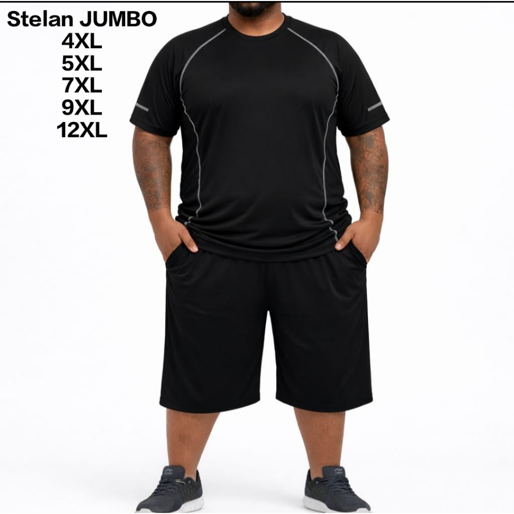 Baju Stelan Olahraga Pria Jumbo Big Size 4XL- 5XL -7XL-9XL