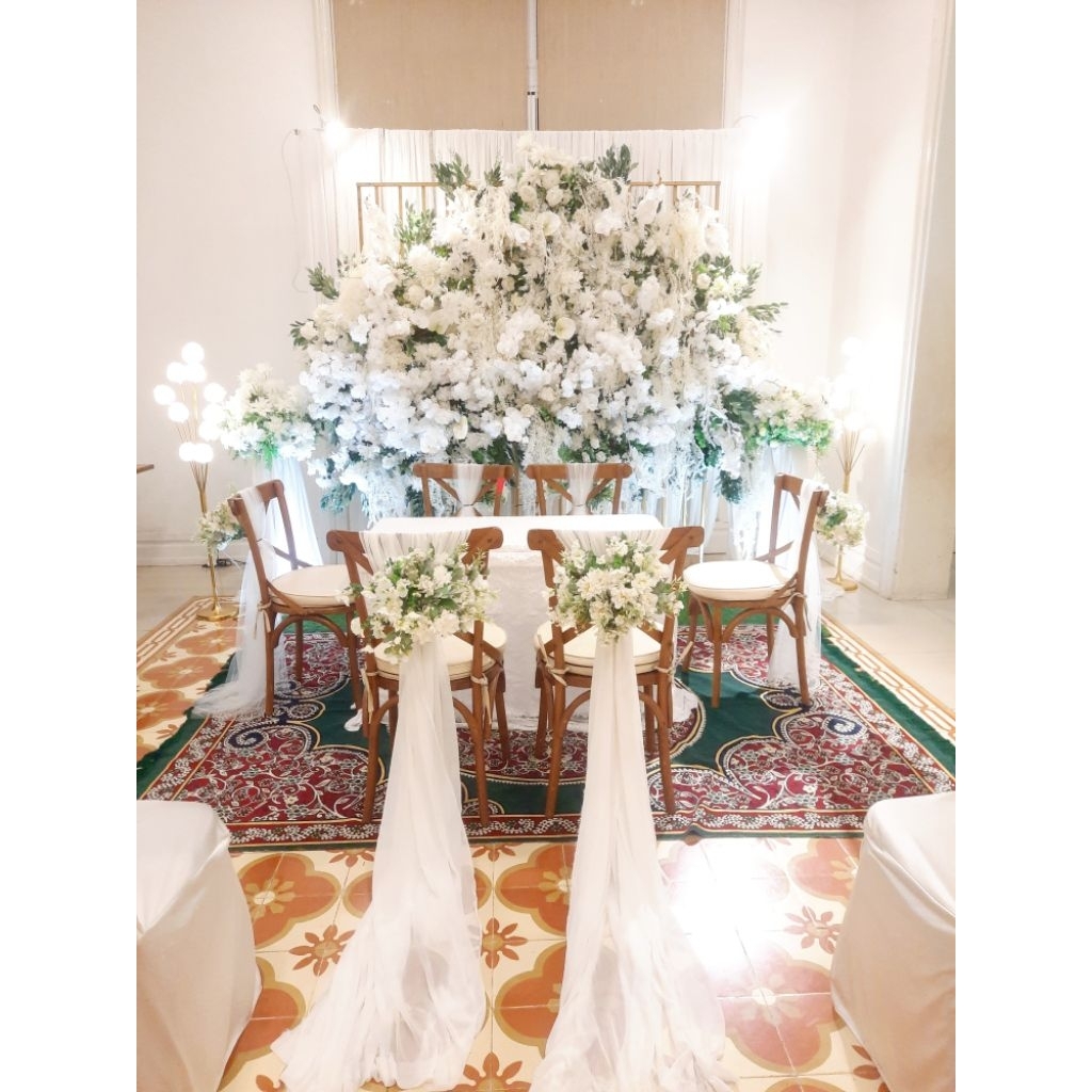 Dekorasi Akad Nikah + 6 kursi dan meja akad