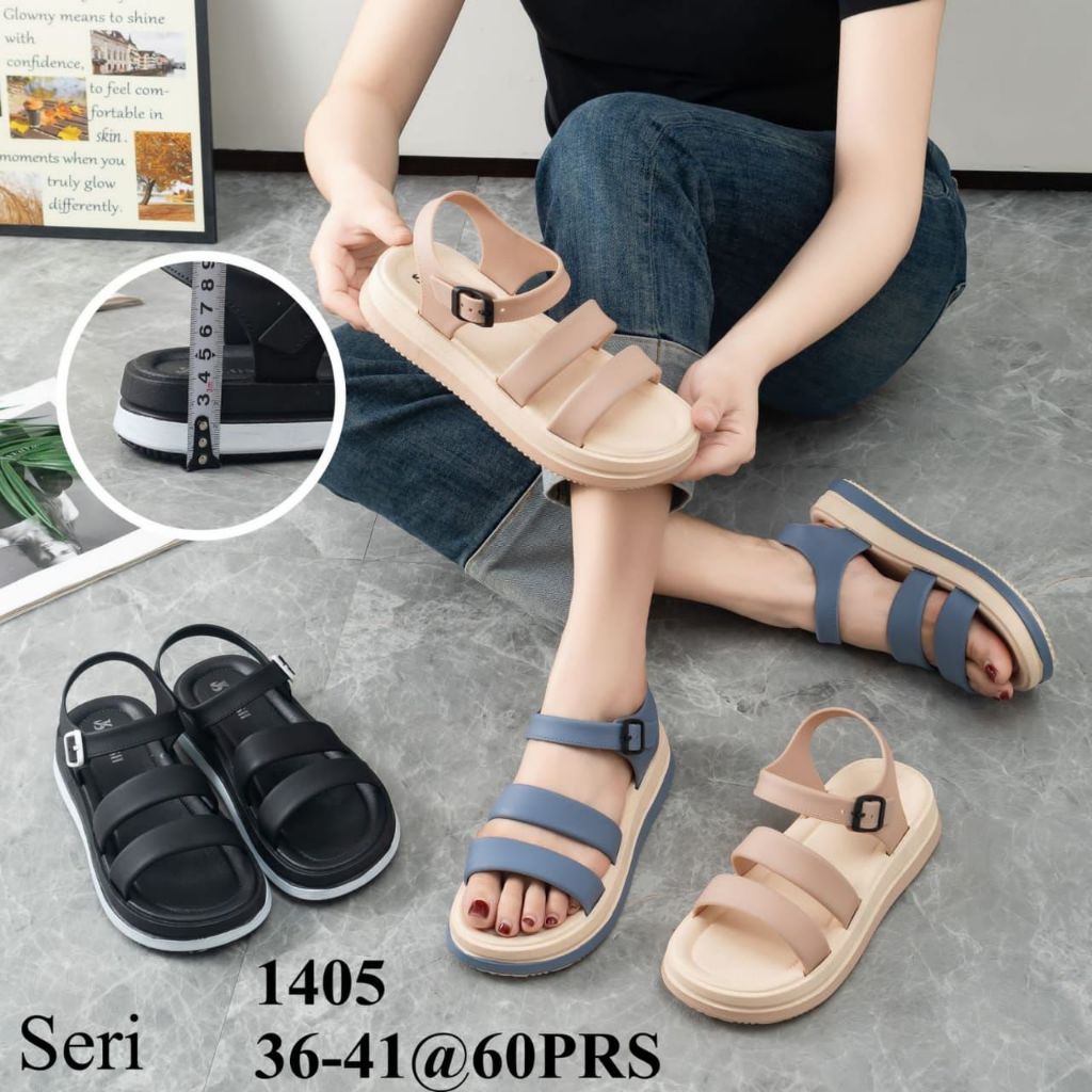 Sandal Jelly Wanita Terbaru/Sendal Selop Tali Alina 1405