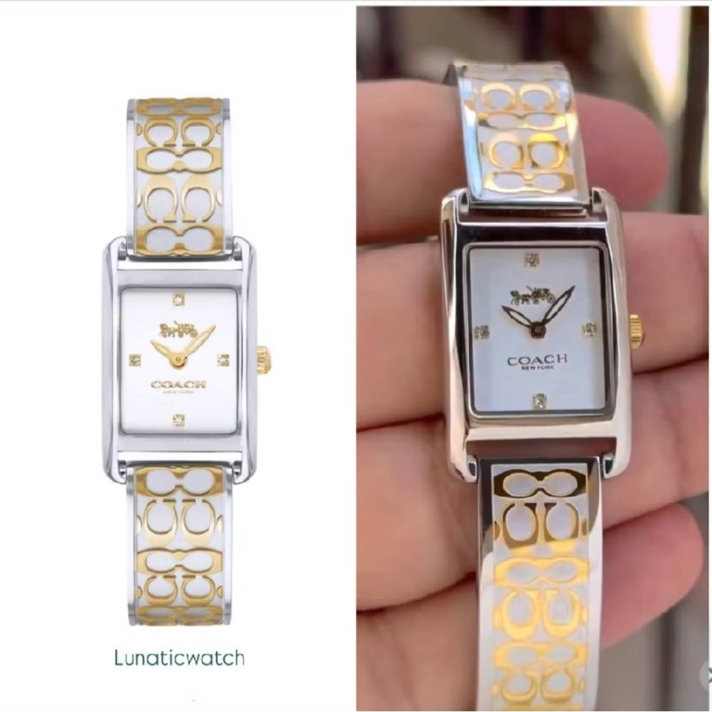 JAM TANGAN WANITA BRANDED PRELOVED COACH BANGLE ALLIE STAINLESS