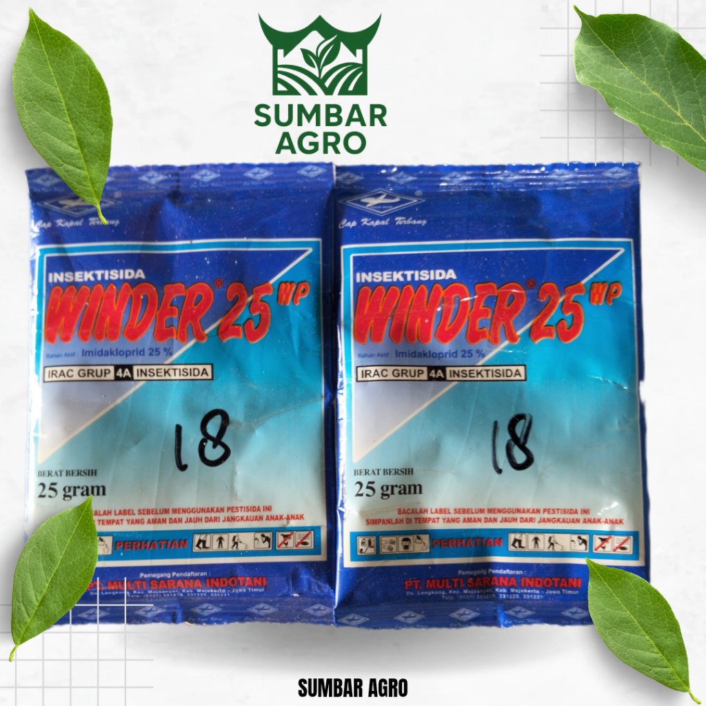 WINDER 25gr // Insektisida sistemik // hama kutu daun, kutu kebul, thrips // imidakloprid 25wp