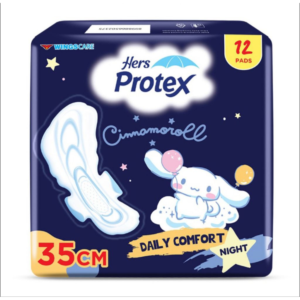 Hers Protex Pembalut Wanita Wing Malam 35cm 12 Pads