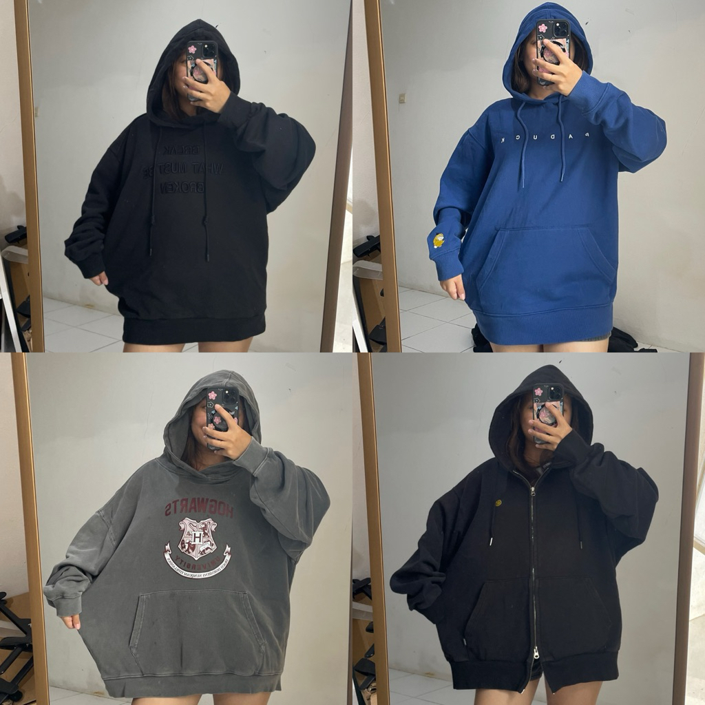 [COD] CREWNECK HOODIE CROP GEMOY OVERSIZE LENGAN BALON by FUKA PROJECT