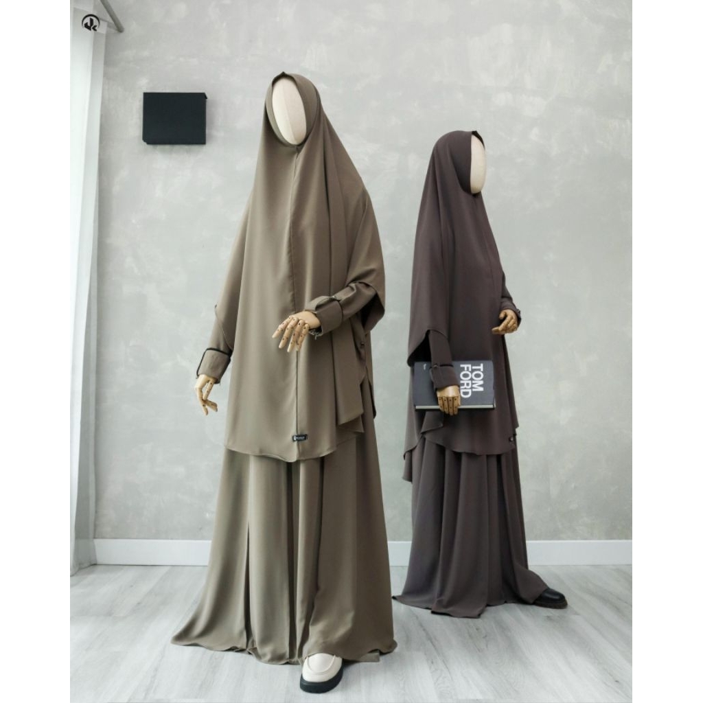 Uk Hijab Zunaira Gamis Syar'i Anti UV protection marina silk | Gamis Set cadar sunnah| Gamis Haji da