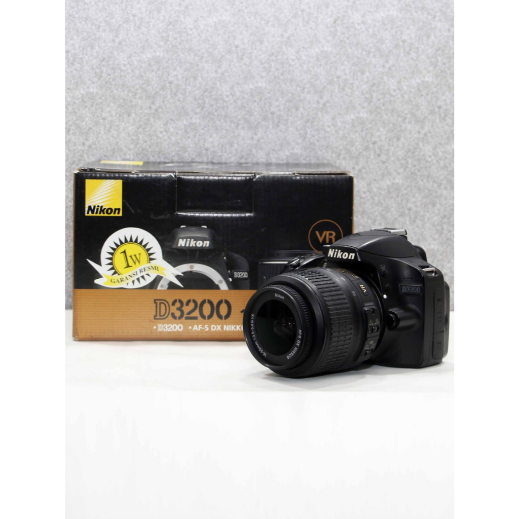 NIKON D3200 KIT 18 55 VR - SC RENDAH - KAMERA BEKAS - FULLSET - MULUS - SIAP PAKAI - COD SOLO