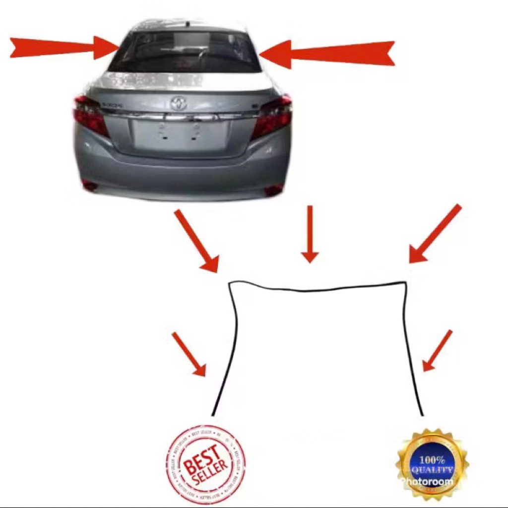 KARET KACA BELAKANG MOBIL VIOS GEN 3