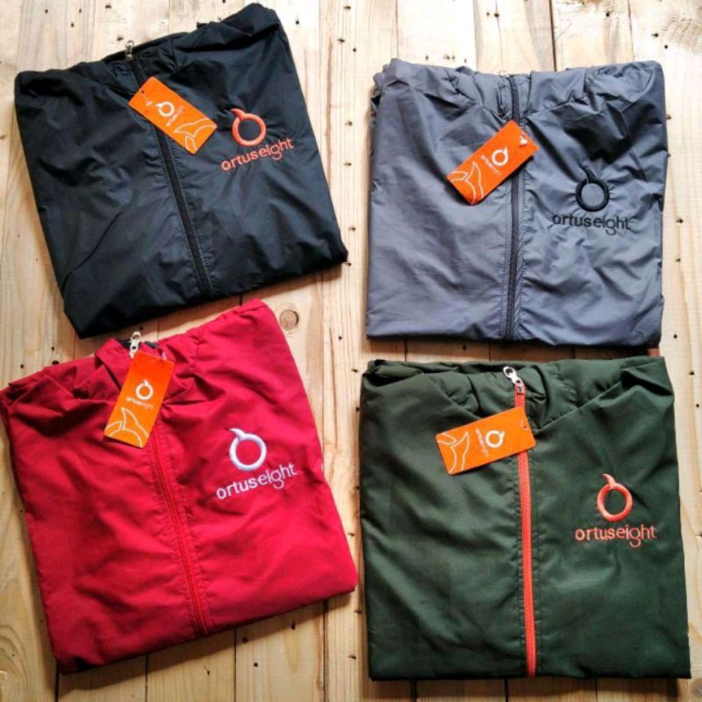 Jacket parasut sport Unisex Jaket ortuseight, Running Olahraga