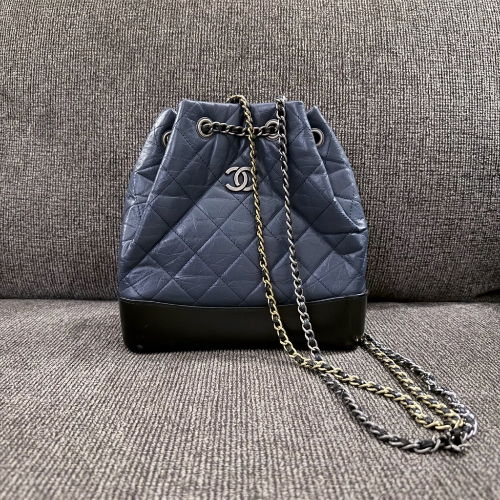 Tas Kulas Genuine Leather Cendol Backpack Ransel Navy Chain