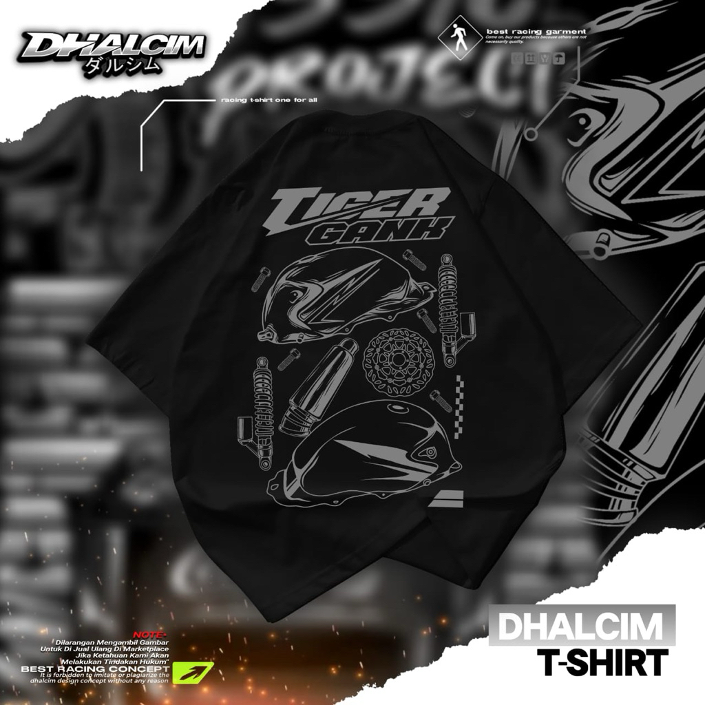 KAOS DISTRO TIGER GANK ABU ABU FUL COTTON 24S, KAOS RACING TIGER GANK, KAOS TIGER RACING NEW ARRIVAL