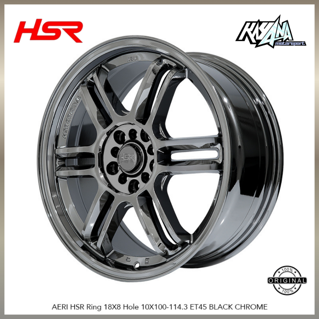 Velg Mobil Ring 18 Innova, Xpander, Terios, Camry, Velg Terbaru R18 HSR AERI R18 BLACK CHROME