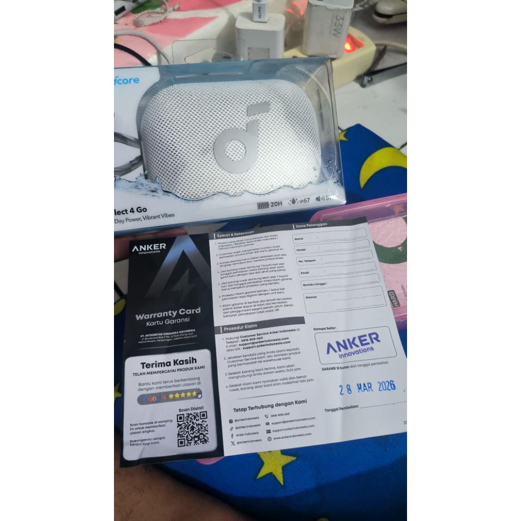 speaker soundcore 4 go baru mulus ex unboxing warna putih