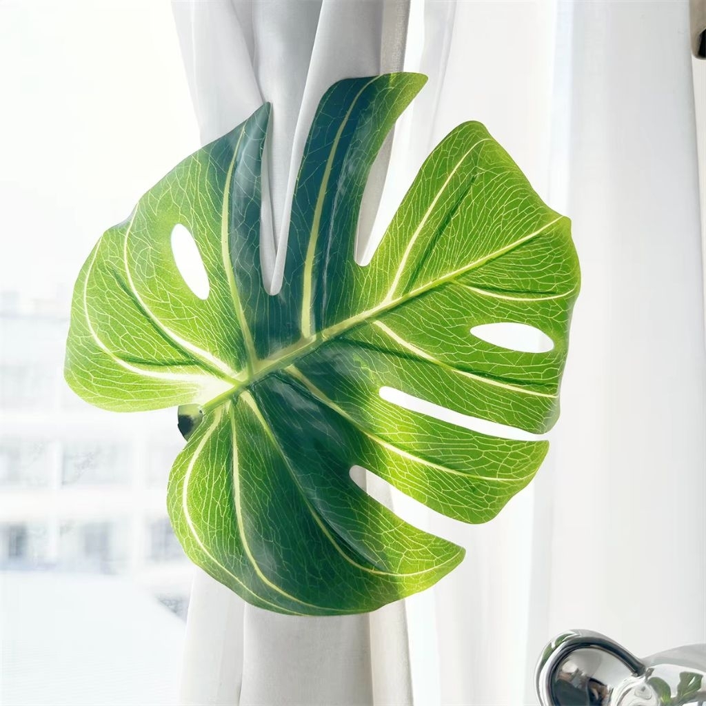 TALI PENGIKAT Jepitan GORDEN Daun Hijau Curtain Holder Hordeng Tirai Dekorasi