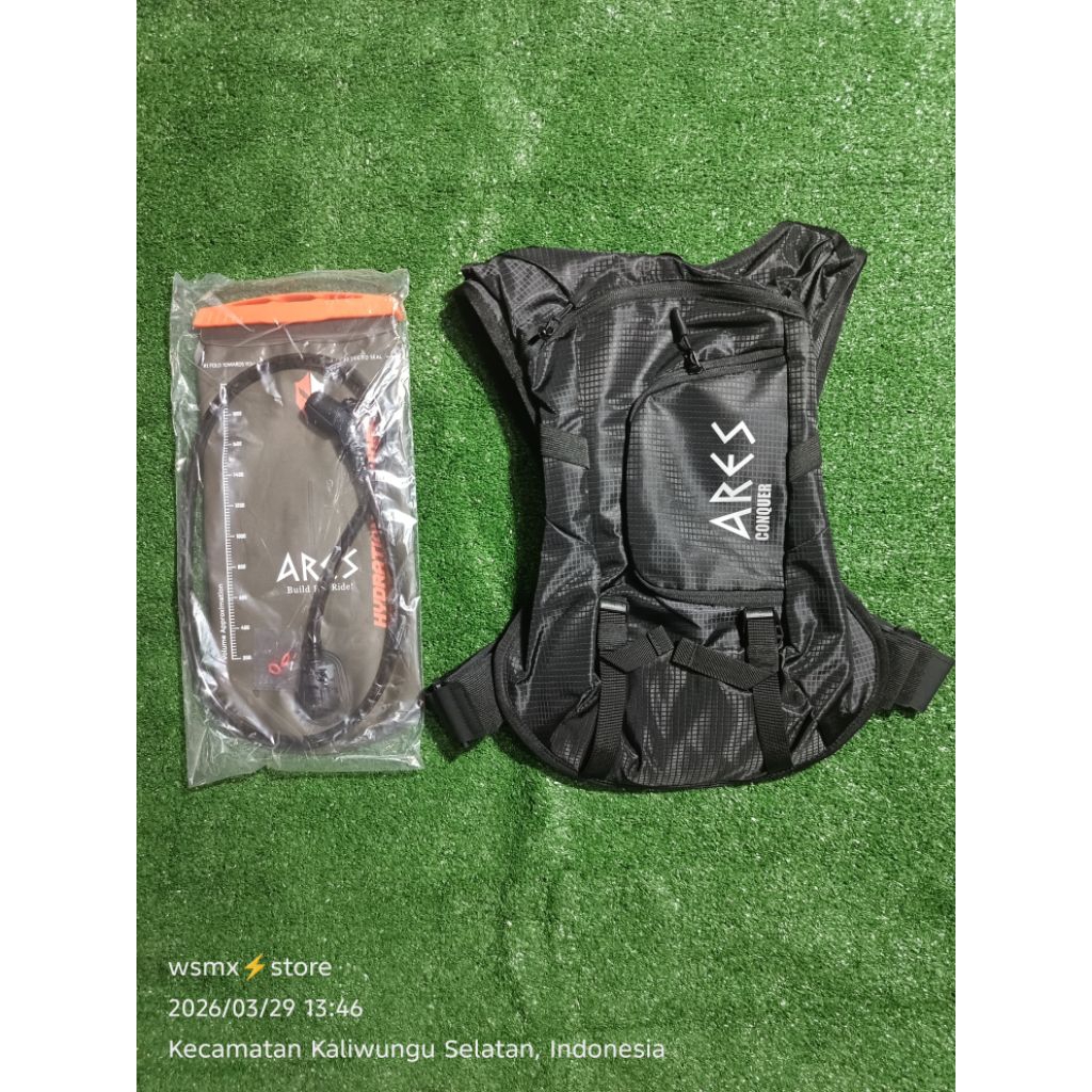 Tas Trail ARES Tas punggung trail type Conquer set tempat minum 2L waterproff anti air