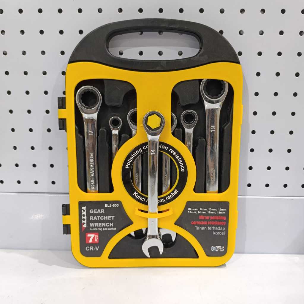 Kunci Ring Pas Set 7pcs Kunci Ring 8-19mm Wrench Rachet / Kunci Ringpas Rachet