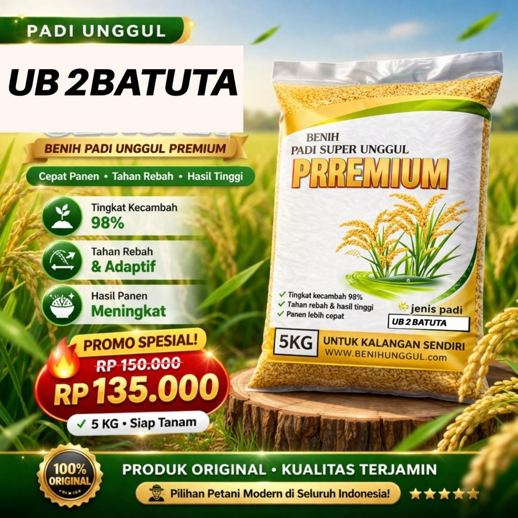 Benih/bibit padi ub2 batuta kemasan 5kg