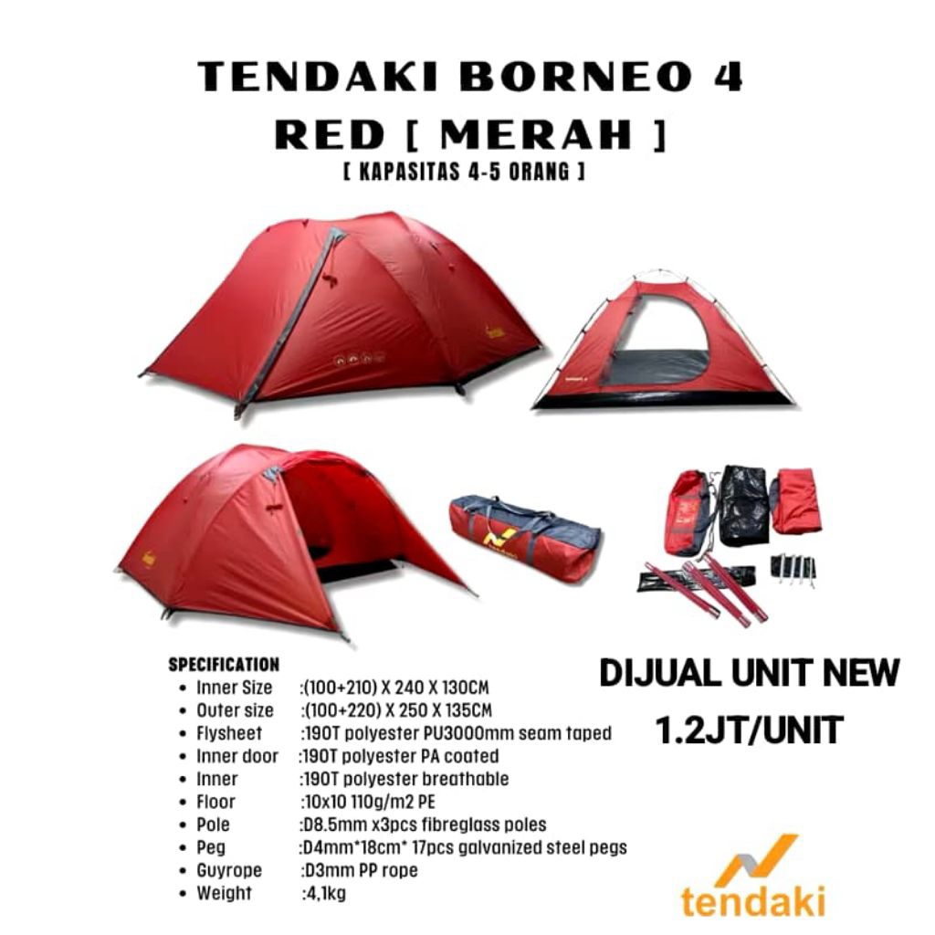 TENDA DOME BORNEO 4 (kap. 4/5 Orang)
