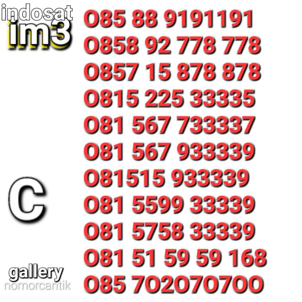 NOMOR IM3 778 778 NOMOR IM3 33339
