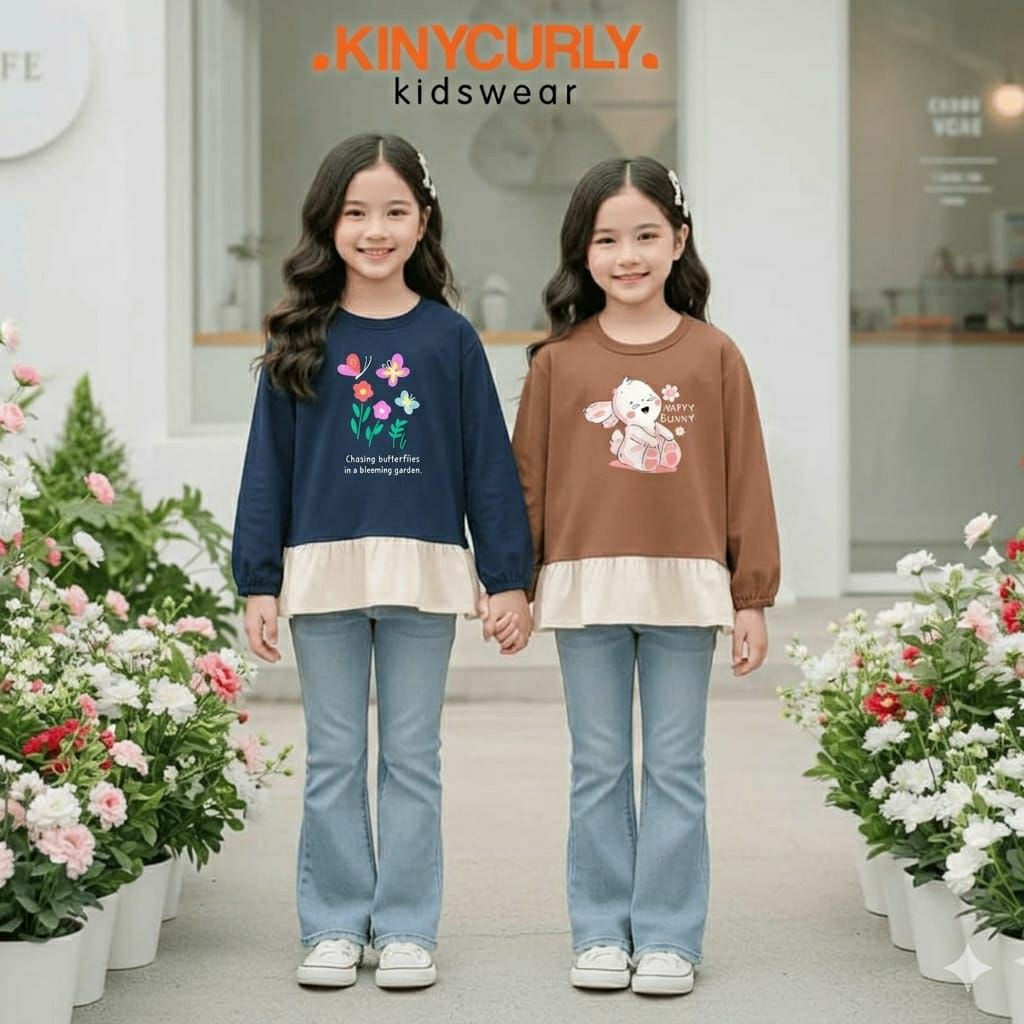 • TERBARU KAOS TUNIK ANAK PEREMPUAN ZEA BY KINYCURLY SET SETELAN BAJU ATASAN FUSCHIA GREEN NAVY LILA