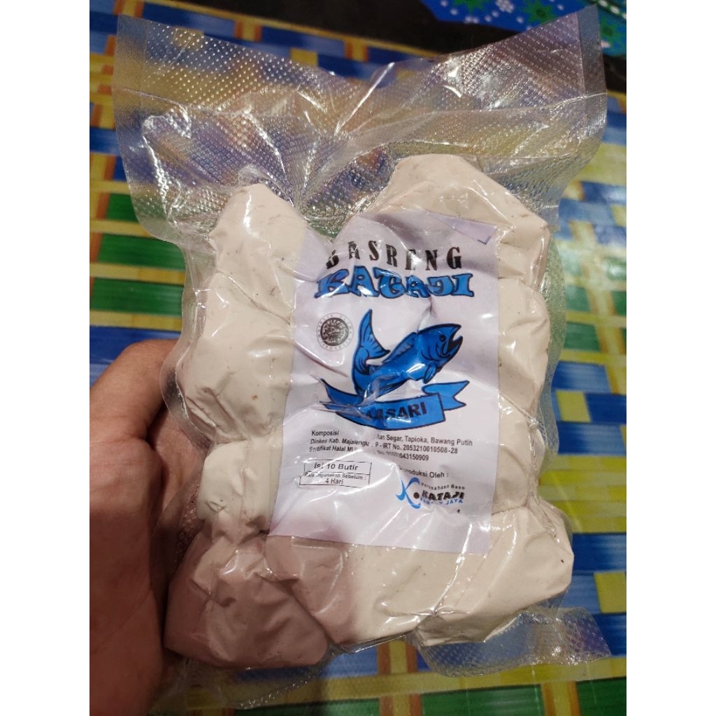 Basreng kataji mentah isi 10 butir ukuran besar- bakso goreng (kemasan vakum)