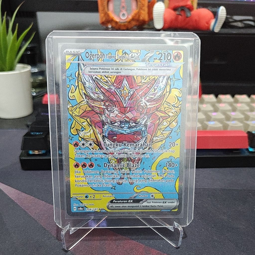 Ogerpon EX SAR Kartu Pokemon Original TCG Indonesia