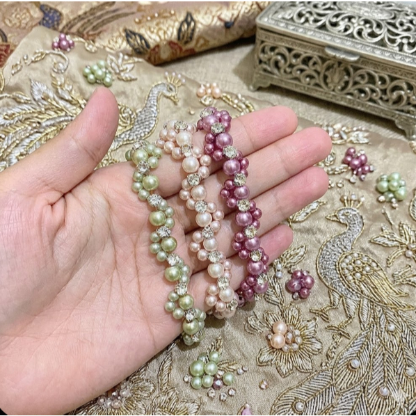 Mutiara Rangkai mutiara /Payet Instan Premium Per 1cm Banyak Warna Desain Instan/Mutiara Rangkai Pay