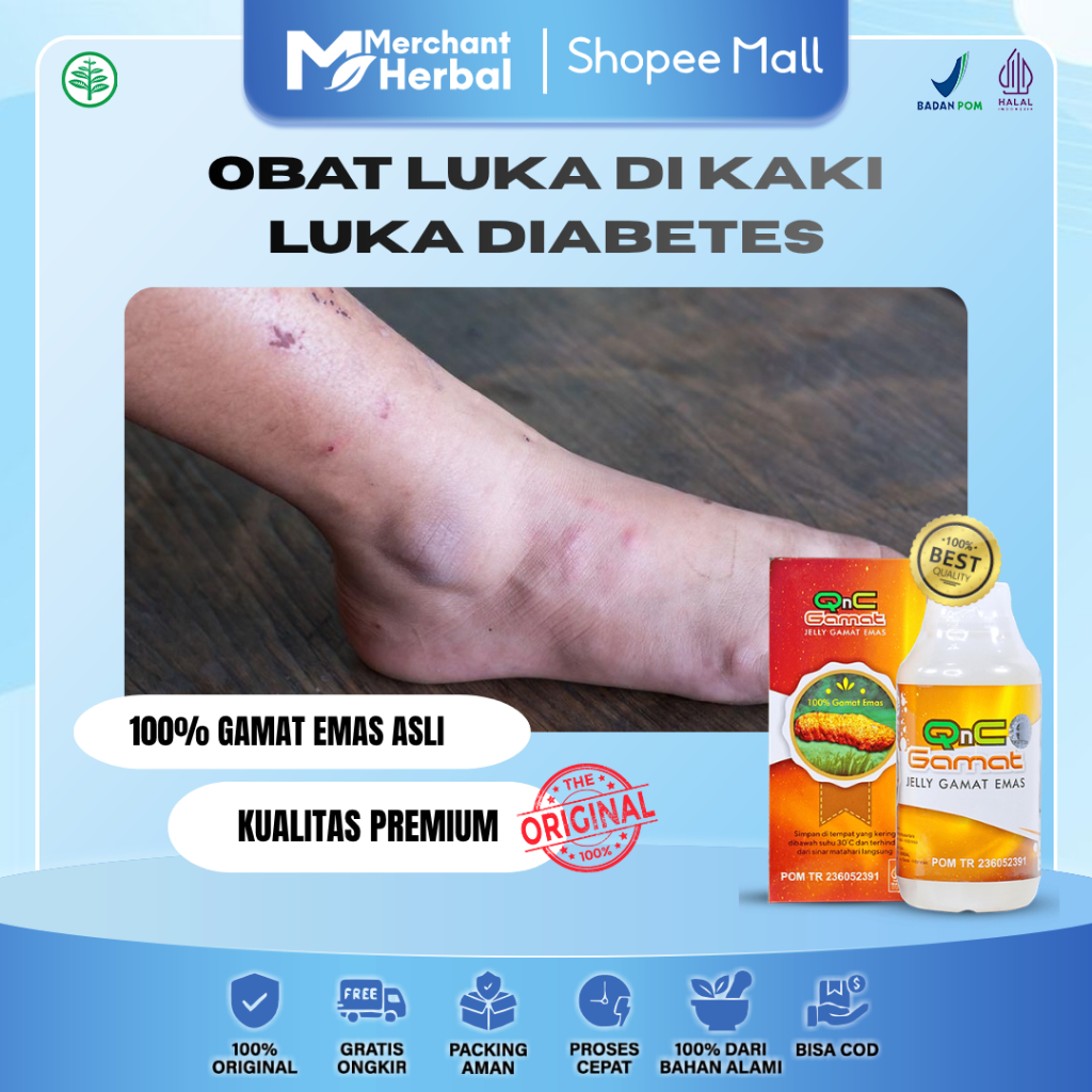 Obat Luka Di Kaki - Obat Luka Diabetes - Obat Luka Kaki Bengkak Herbal Laris QnC Jelly Gamat Alami
