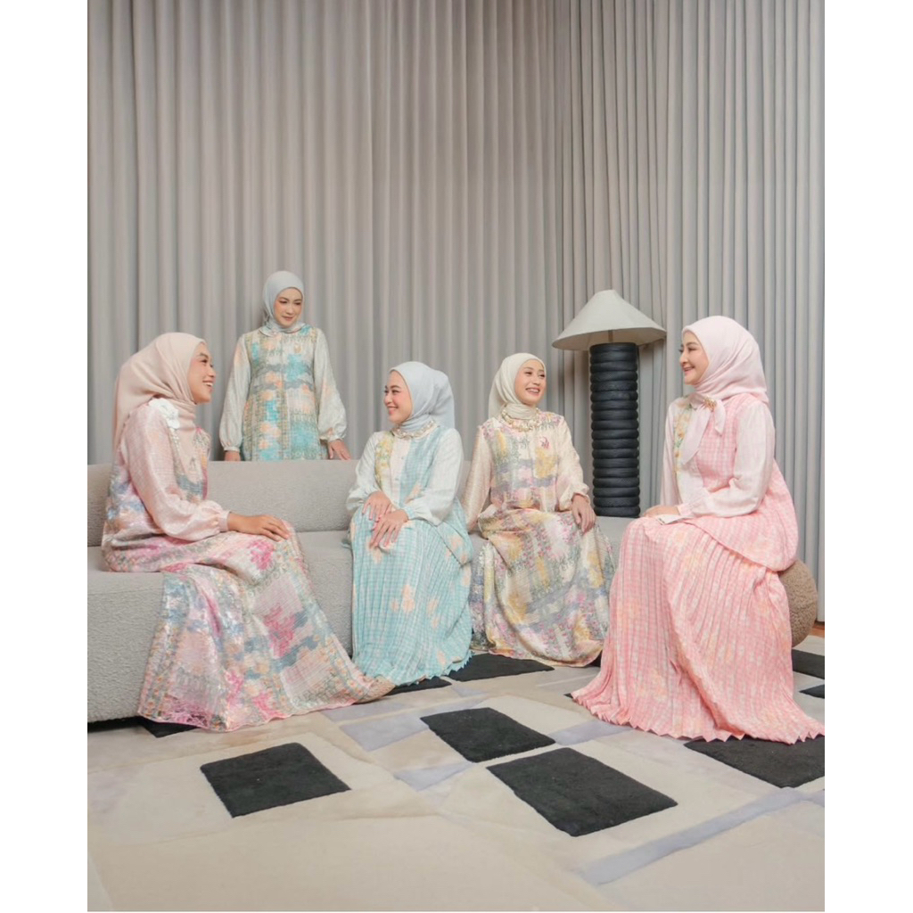 MUDA OFFICIAL Melur Dress Satin Brookat Raya Series Muda Lampung