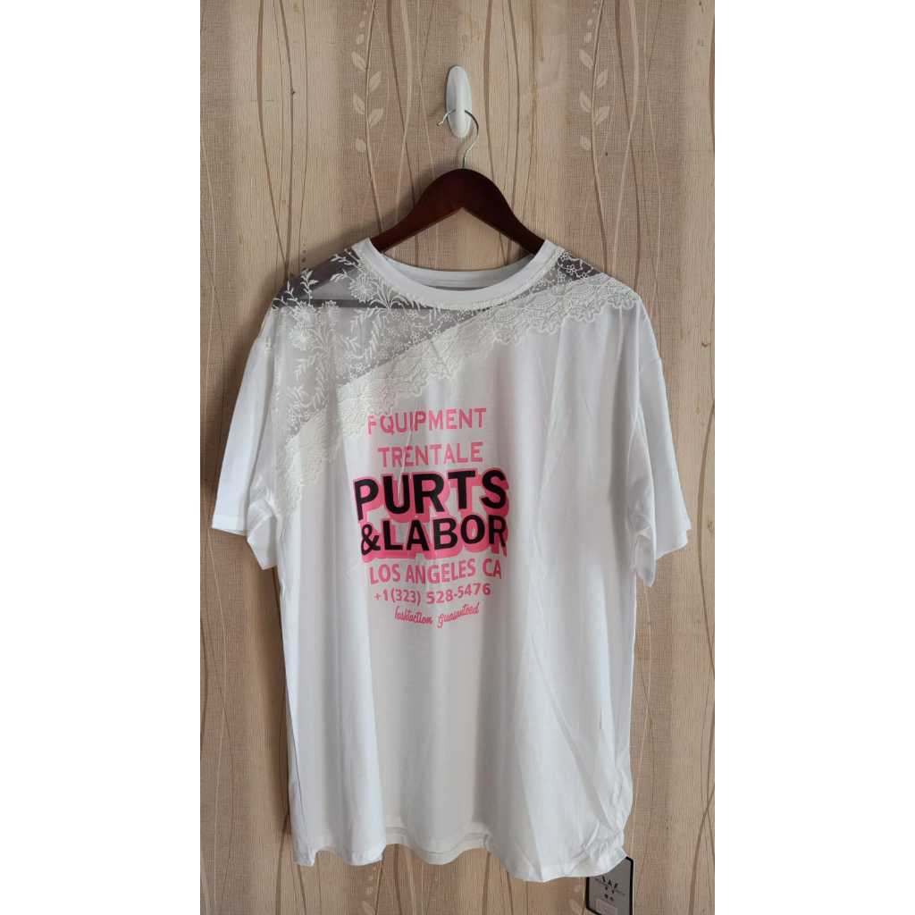 Kaos Wanita Jumbo Big Size Import Putih