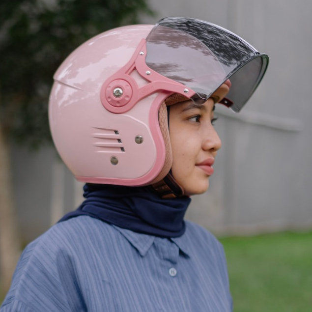 Helm Pilot Bipplast Helm Wanita Hijab Friendy SNI