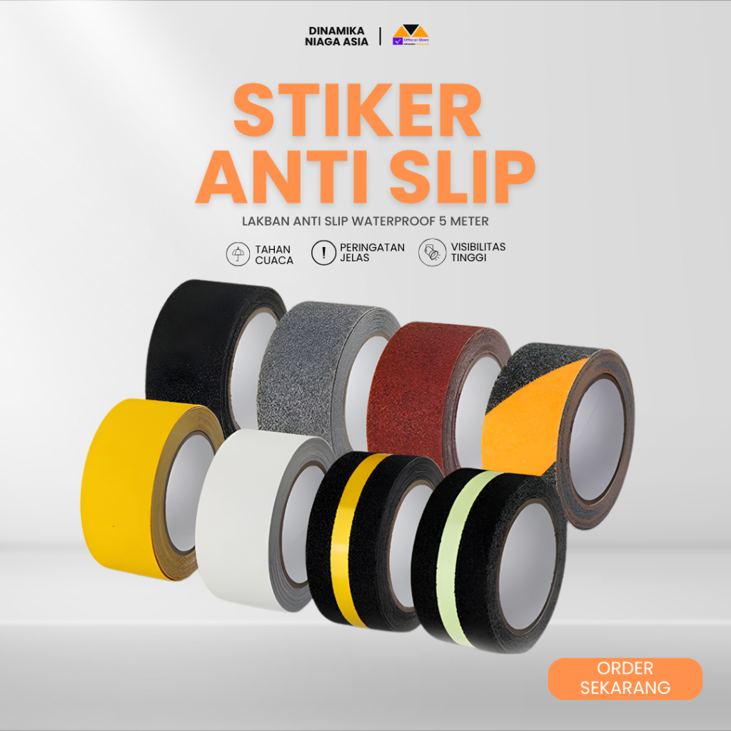 Stiker Anti Slip Tangga Kamar Mandi Waterproof 1 Roll 5cm x 5m Stiker Lantai Kasar Anti Licin Tape