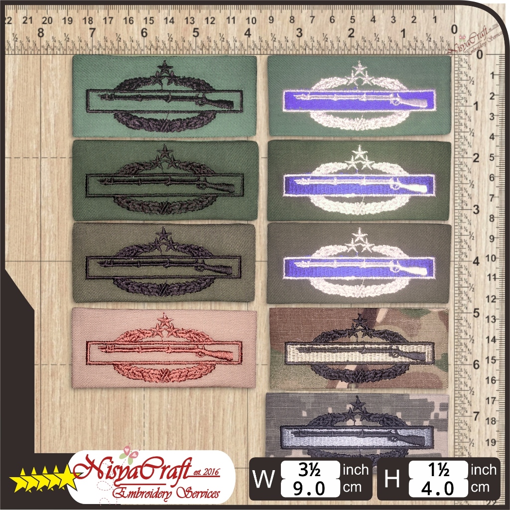 NCEP0101-0493 US Army Combat Infantryman Badge (CIB) 4th Award For M65 OG107 M41 M43 Field Jacket OC