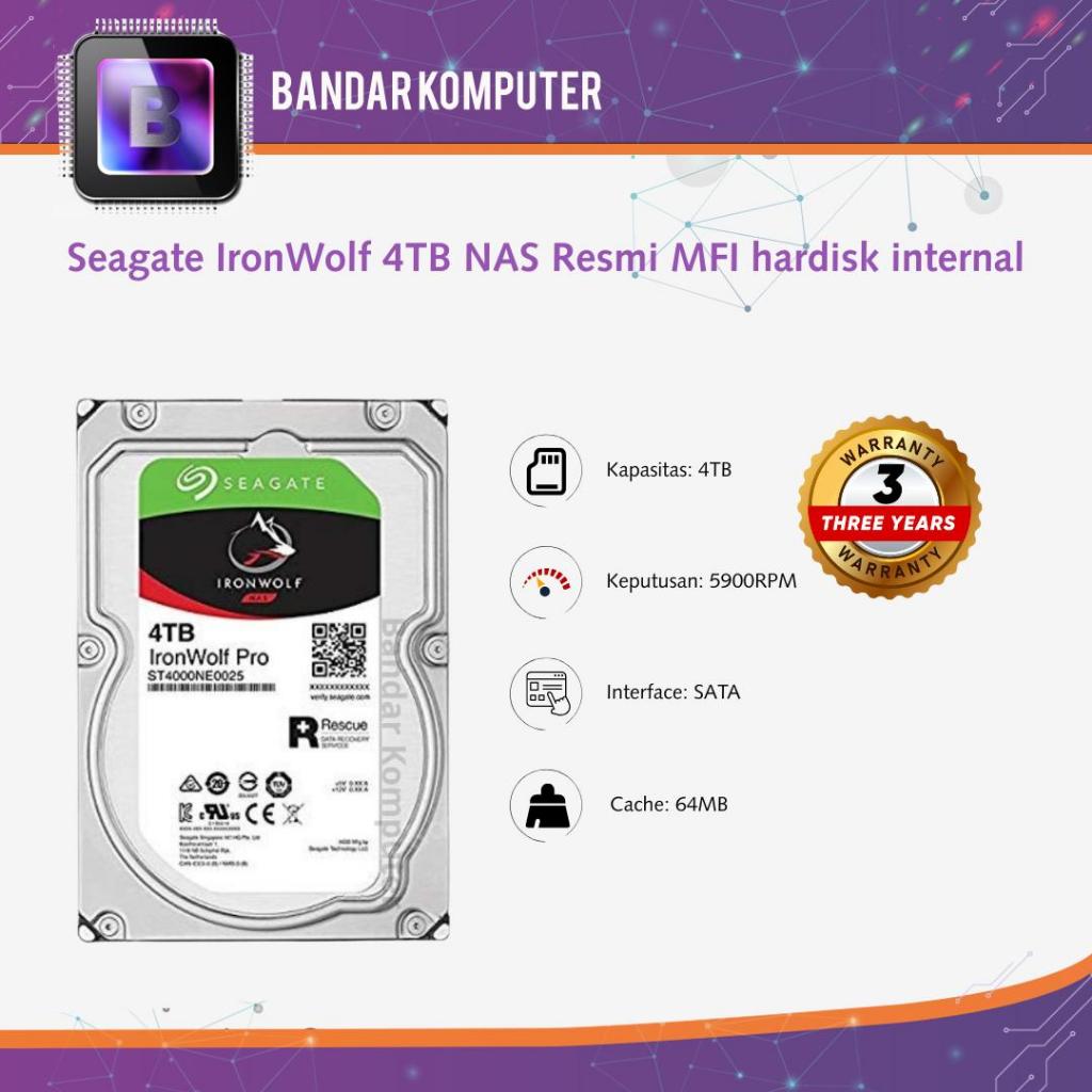 Seagate IronWolf 4TB NAS Resmi MFI hardisk internal garansi RESMI