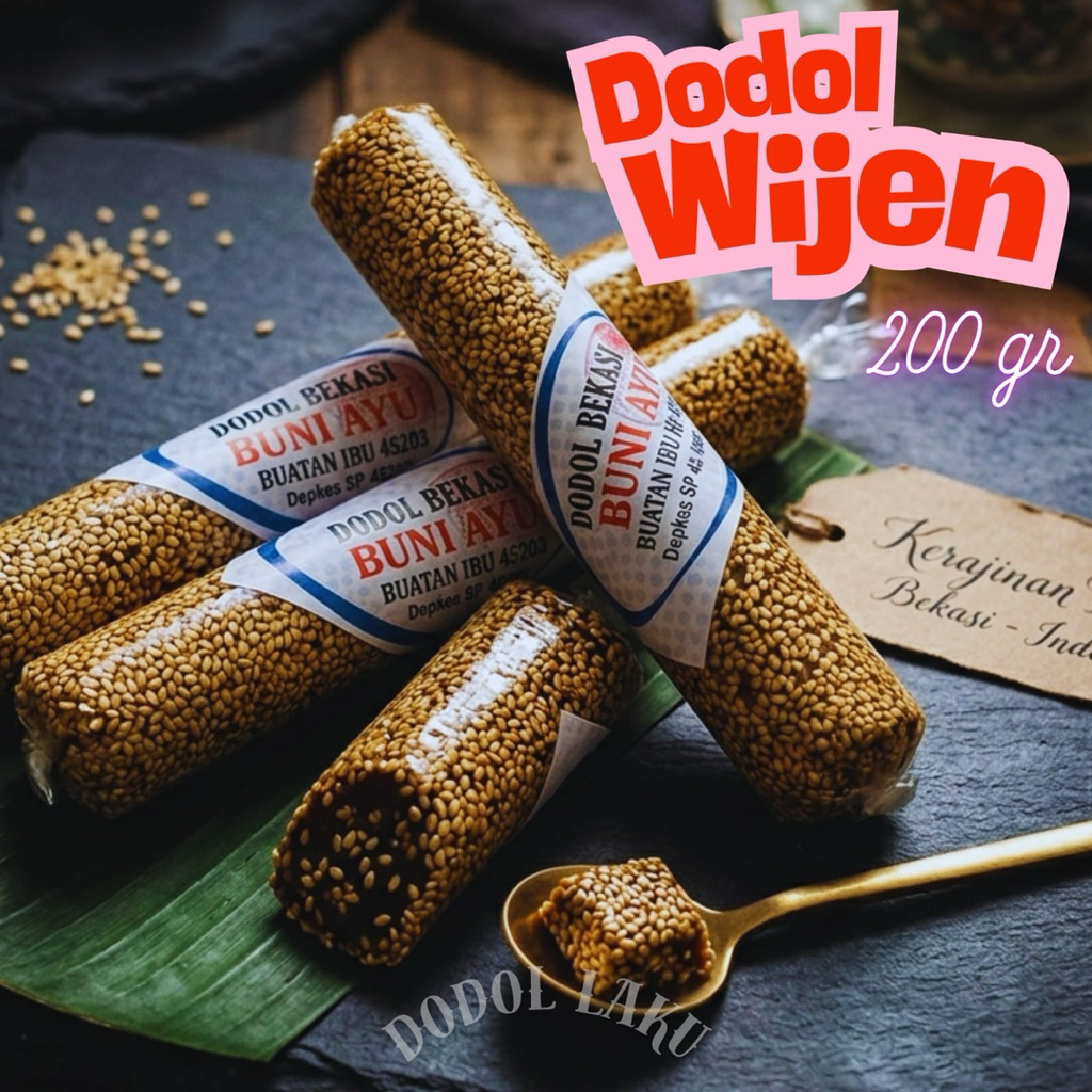 Dodol Bekasi BUNI AYU 200 gr VARIAN WIJEN makanan Tradisional Khas Betawi