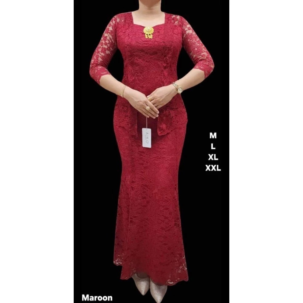 KEBAYA ( STEL RIMPEL) SET ROK RENDA/BAJU DRES BROKAT KUTU BARU BAJU KONDANGAN GEREJA PREMIUM BATAK