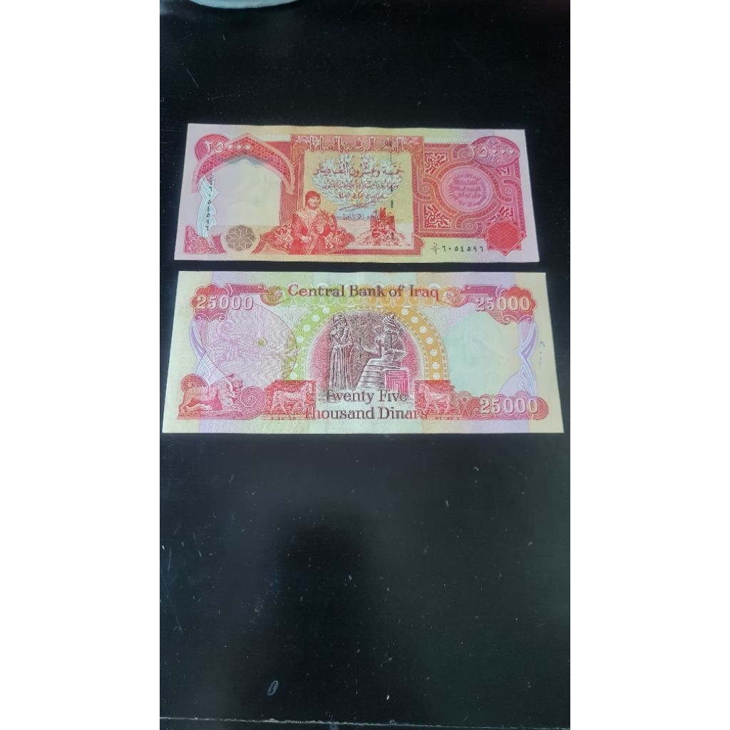 Kolekai Uang Dinar IRAQ pecahan 25000 Dinar Irak