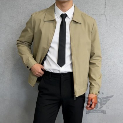 Executive Harrington - Jaket Kerja Kantor Pria Minimalis - Krem