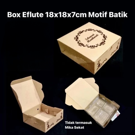 Box Eflute Motif Selamat Menikmati Kotak Kue Ukuran 18x18x7 Cm Dus Bolu Hadiah Packaging Hampers